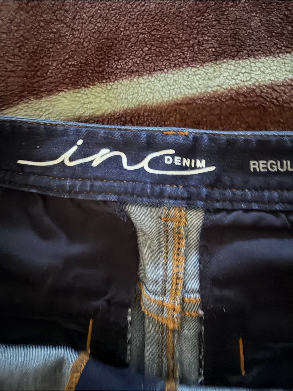 INC International Concepts Dark Indigo Button-Front Denim Mini Skirt - Picture 2 of 5